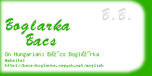 boglarka bacs business card